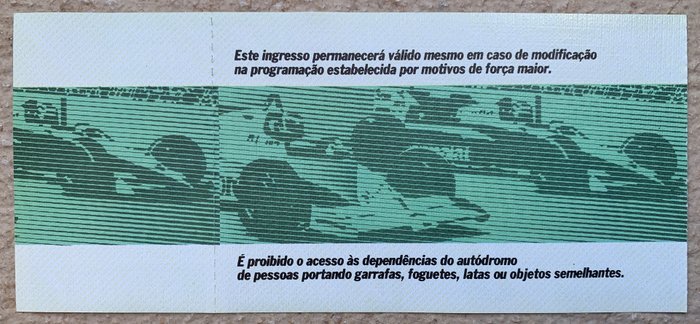 1985 Estoril Grand Prix Ticket – Ayrton Senna’s First Formula 1 Victory | Original Race-Day Admission