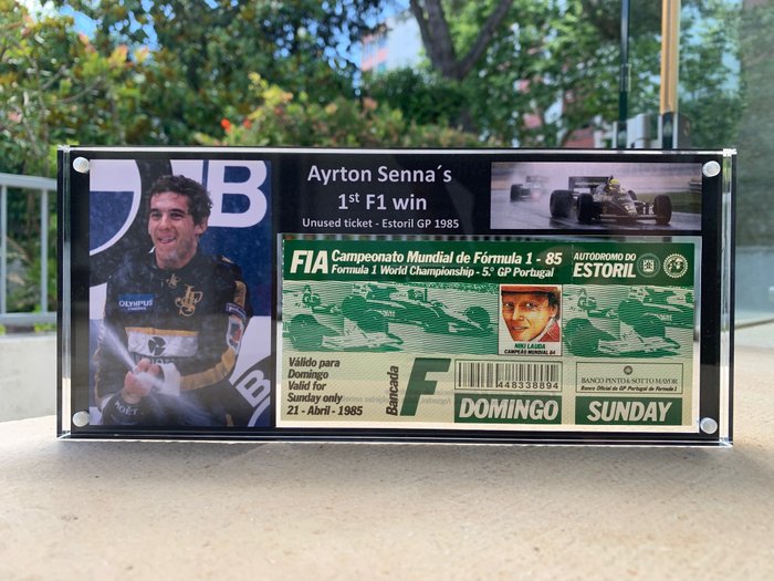 1985 Estoril Grand Prix Ticket – Ayrton Senna’s First Formula 1 Victory | Original Race-Day Admission