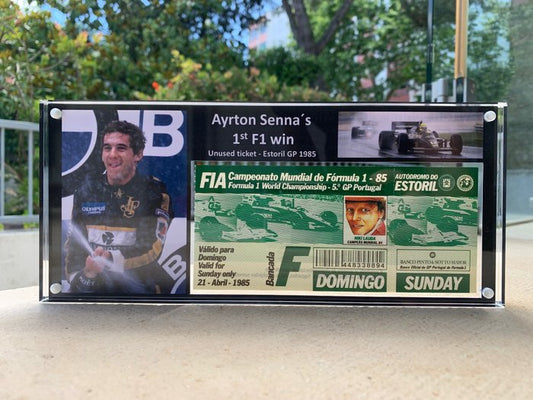 1985 Estoril Grand Prix Ticket – Ayrton Senna’s First Formula 1 Victory | Original Race-Day Admission