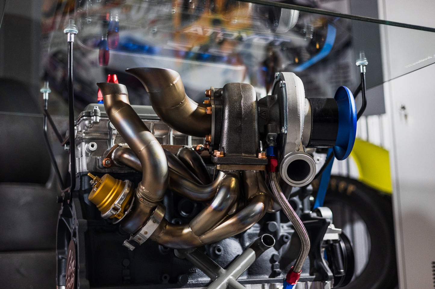 Toyota 2JZ Turbo Engine Coffee Table with Glass Top