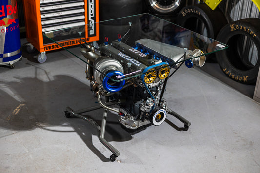 Toyota 2JZ Turbo Engine Coffee Table with Glass Top