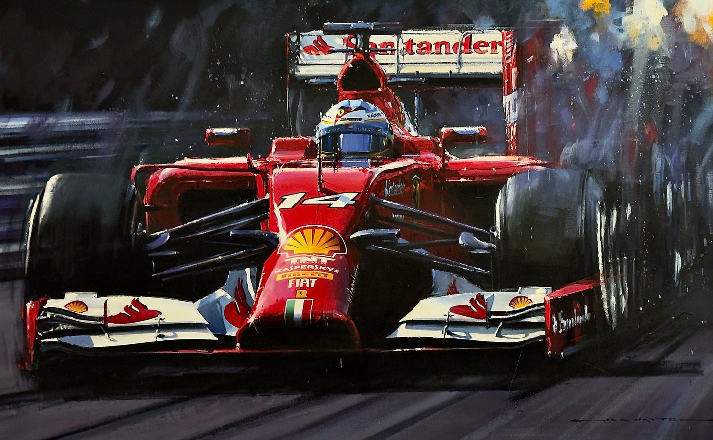 Nicholas Watts “Alonso, Monaco Grand Prix 2014” Oil on canvas