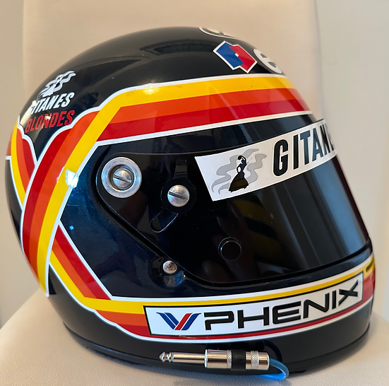 1991 THIERRY BOUTSEN Original Race-Worn Helmet with Integrated Radio System Ligier JS35