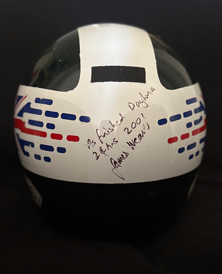 2001 JAMES WEAVER Original Race-Worn Helmet SHOEI X-4V
