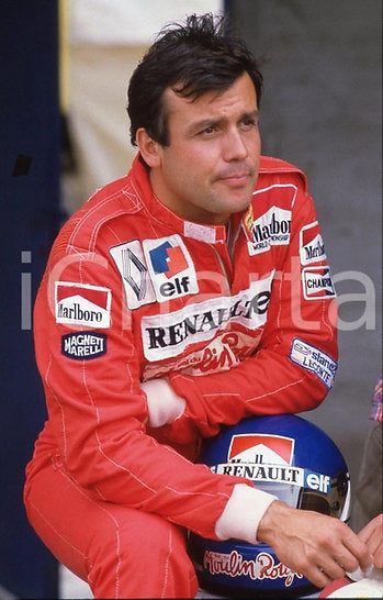 1984 PATRICK TAMBAY Original Renault Formula One Helmet race-used