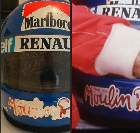 1984 PATRICK TAMBAY Original Renault Formula One Helmet race-used