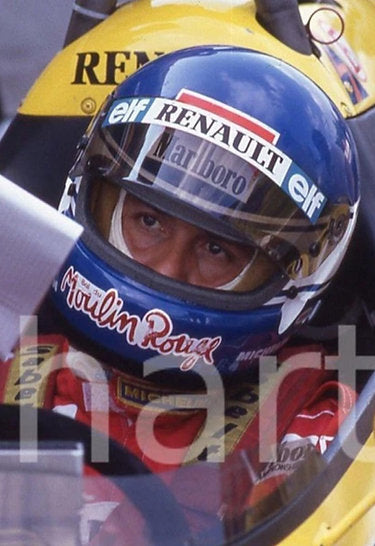 1984 PATRICK TAMBAY Original Renault Formula One Helmet race-used