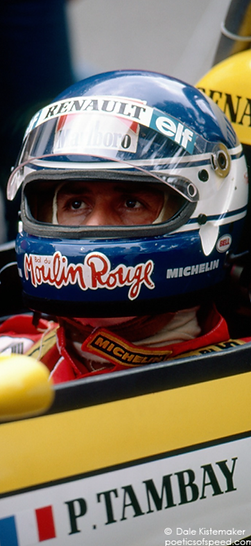 1984 PATRICK TAMBAY Original Renault Formula One Helmet race-used