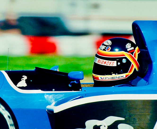 1991 THIERRY BOUTSEN Original Race-Worn Helmet with Integrated Radio System Ligier JS35