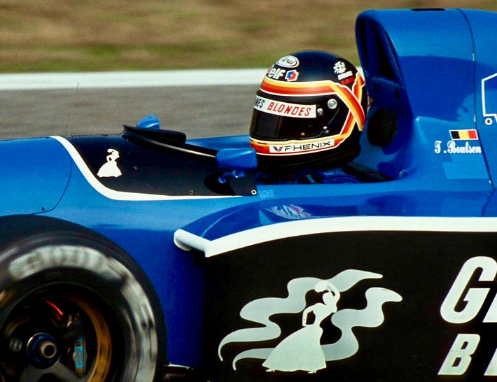 1991 THIERRY BOUTSEN Original Race-Worn Helmet with Integrated Radio System Ligier JS35