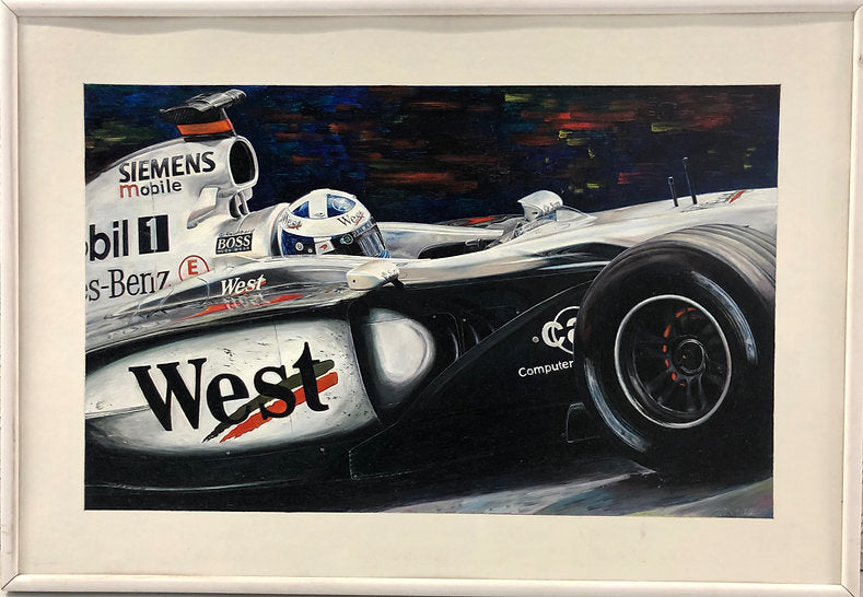 2007 PETER EISENREICH DAVID COULTHARD Original Oil on Canvas