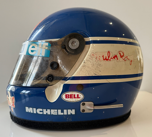 1984 PATRICK TAMBAY Original Renault Formula One Helmet race-used