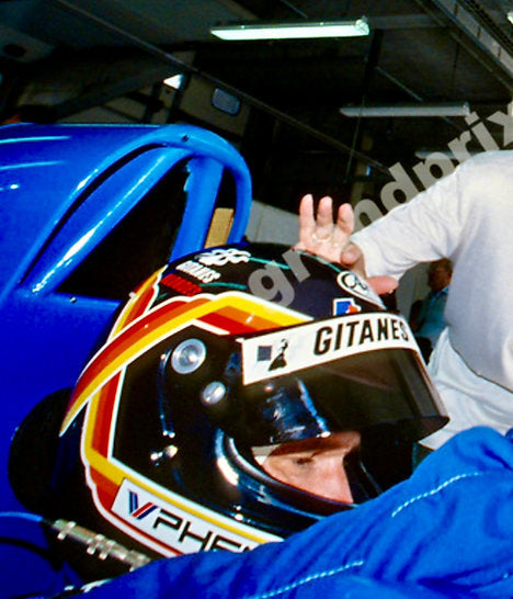 1991 THIERRY BOUTSEN Original Race-Worn Helmet with Integrated Radio System Ligier JS35