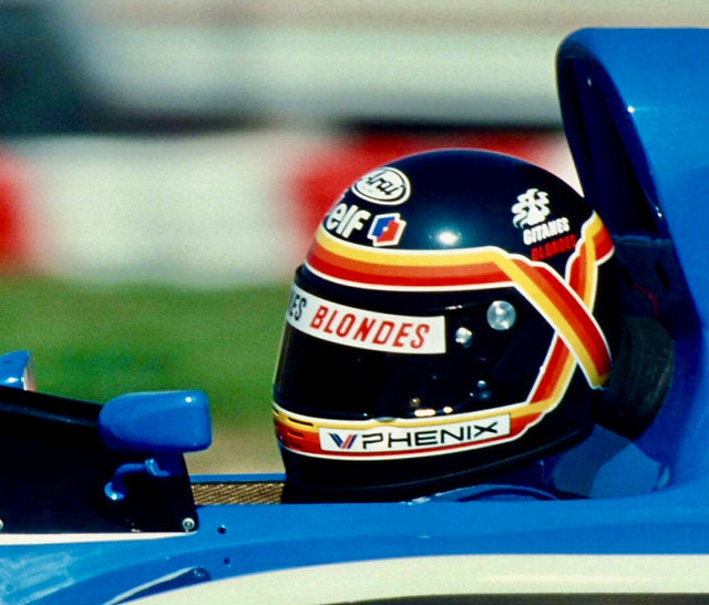 1991 THIERRY BOUTSEN Original Race-Worn Helmet with Integrated Radio System Ligier JS35