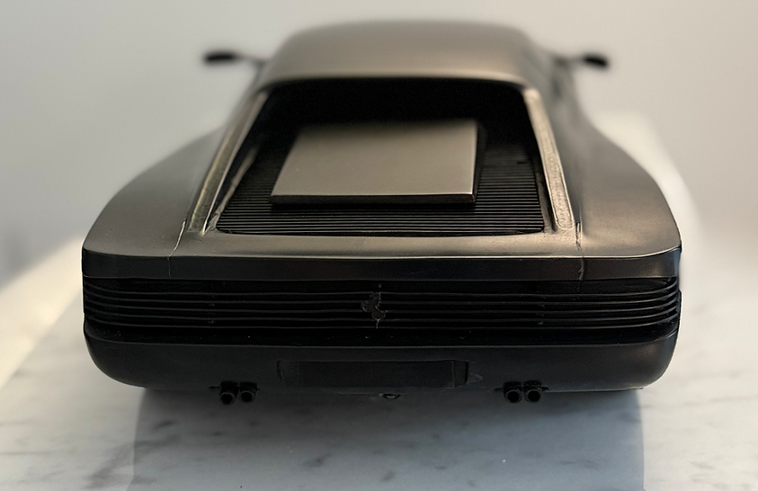 Michel Sauze Sculpture "Testarossa"  black painted bronze on marble base   nr 17/250 ex
