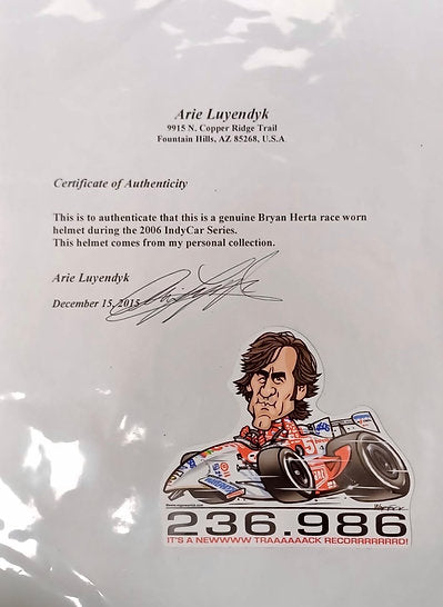2006 BRYAN HERTA Original Race-Worn Helmet